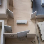 clim dans couloir pour refroidir les chambres, vue du dessus
