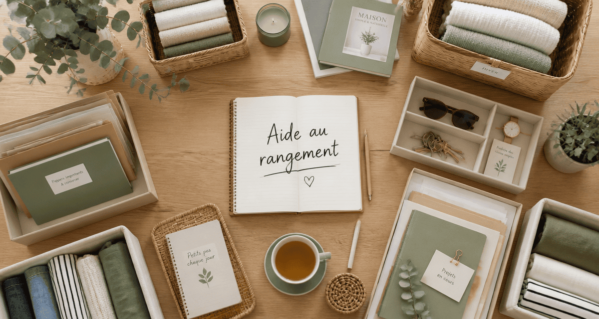 aide rangement maison vue table organisée