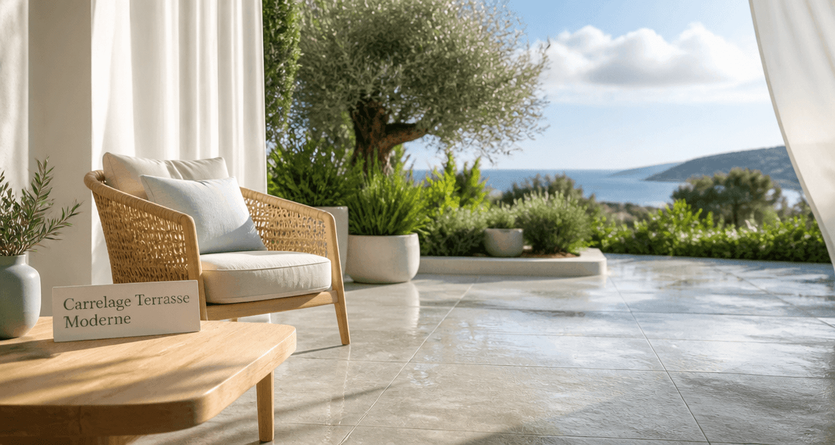carrelage terrasse moderne effet béton XXL