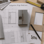 comment intégrer un frigo américain dans une cuisine, vue plan de travail moderne