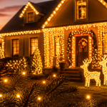 decoration noel exterieur maison jardin lumineux