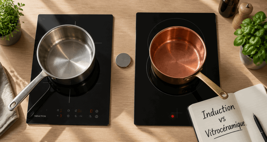 difference entre induction et vitrocéramique plaque de cuisson