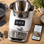 elsay robot multifonctions sur plan de travail avec accessoires et recettes
