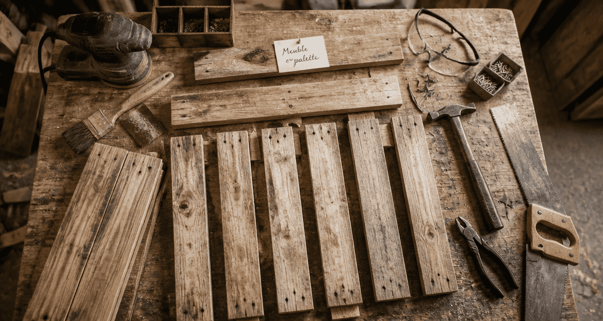 Fabriquer meuble palette outils bois atelier