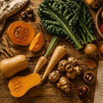 fruit et legume automne frais sur table