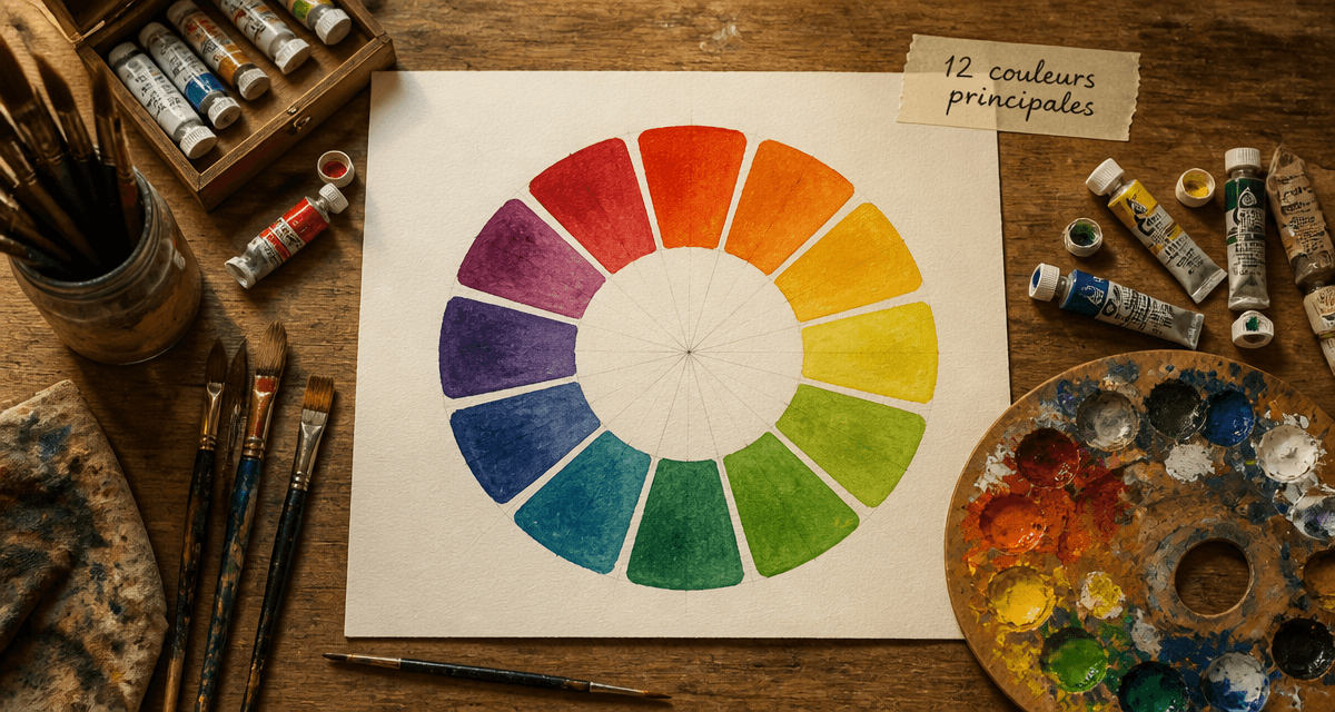 les 12 couleurs principales cercle chromatique