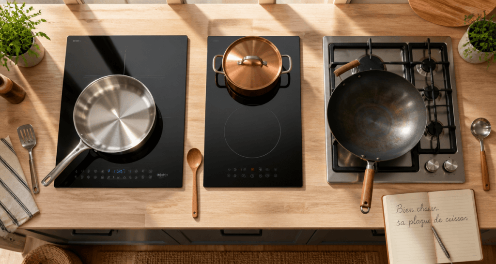 meilleur plaque de cuisson induction gaz vitrocéramique sur plan de travail