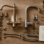 melangeur robinet cuisine vintage et moderne sur plan de travail