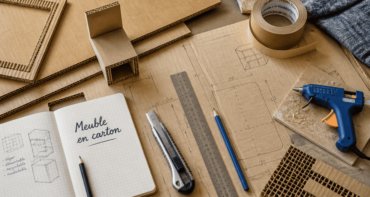 meuble en carton fabrication plan de travail atelier