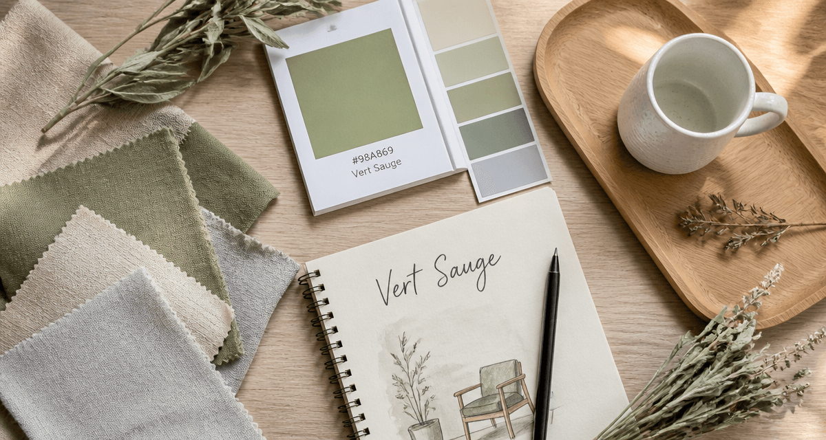 échantillons et nuancier couleurs vert sauge