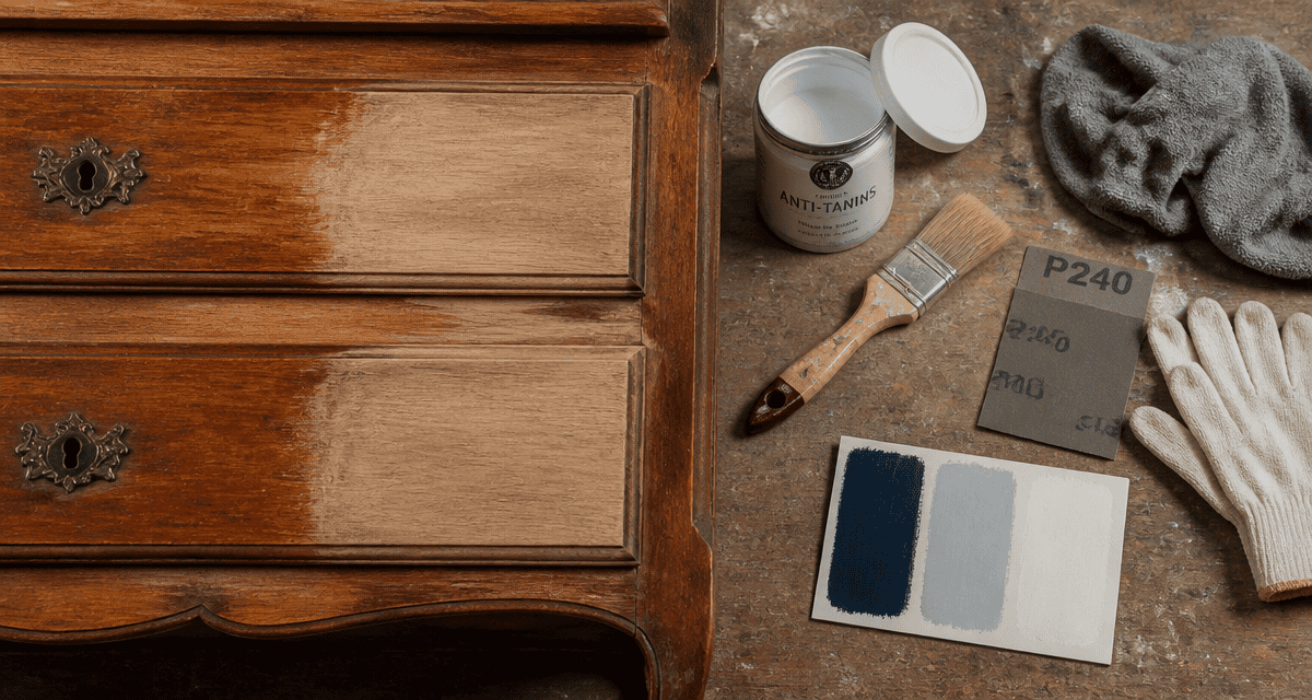 Peindre un meuble merisier ponçage et outils