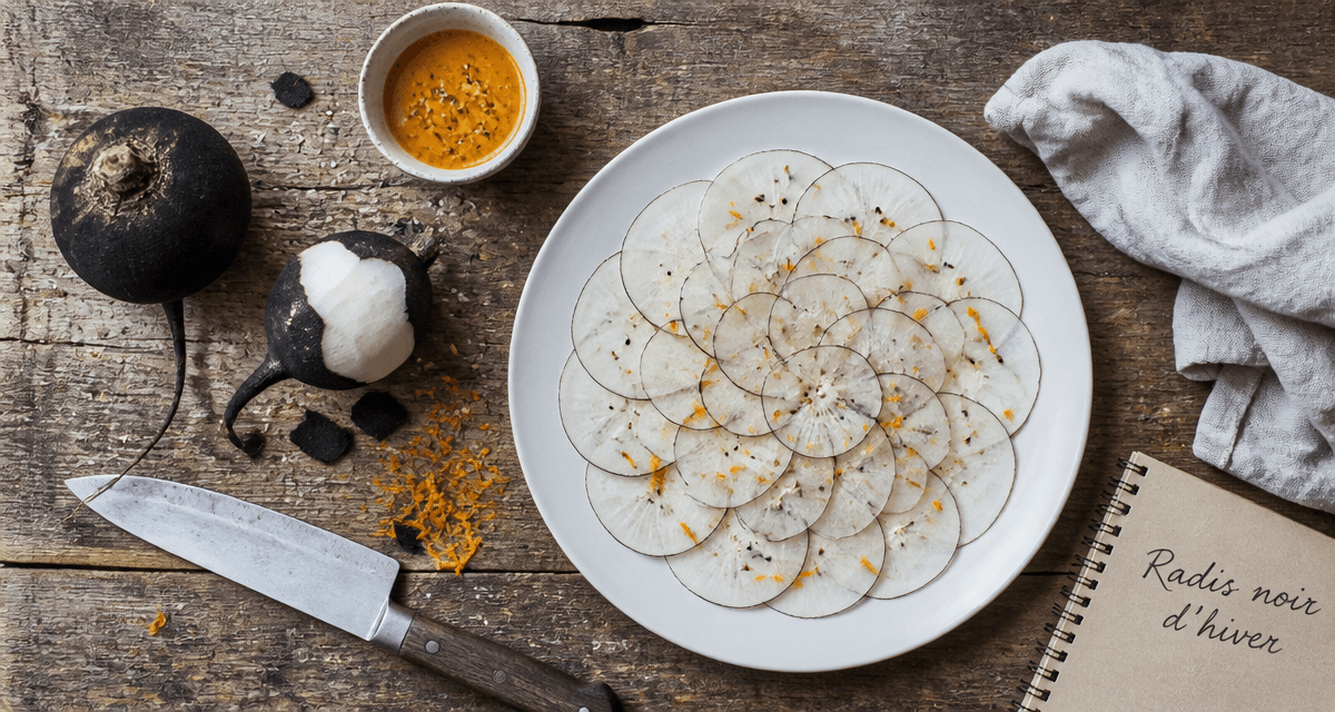 radis noir comment le preparer en rondelles sur assiette