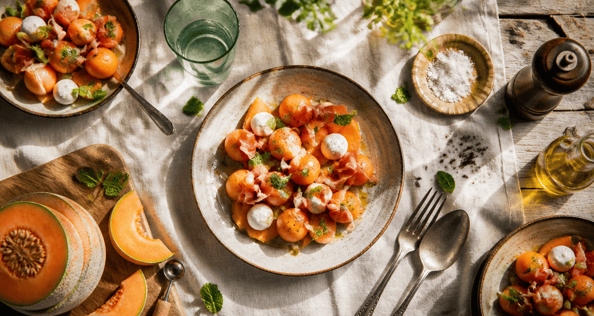 recette melon salade charentais jambon mozzarella