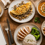 recette riche en proteine musculation plats variés sur table