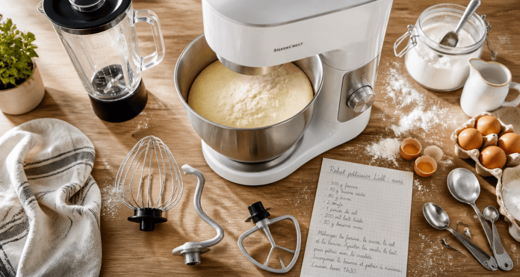 robot pâtissier lidl avis, bol pâte et accessoires