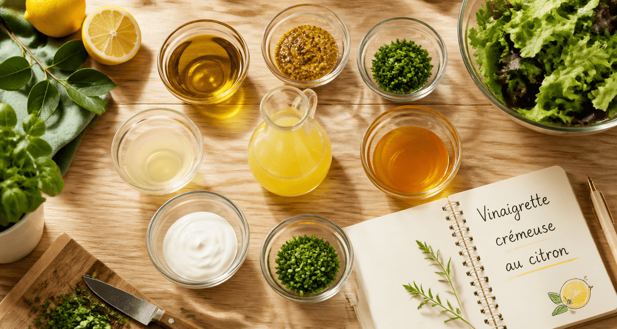 vinaigrette sans vinaigre bols ingrédients frais