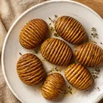 Accompagnement de pommes de terre : pommes de terre Hasselback dorées et moelleuses