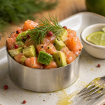 Avocat en entrée : verrines tartare avocat-saumon au citron vert