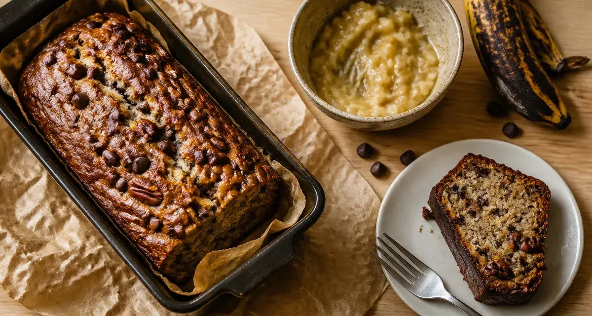 Banana bread ultra moelleux aux bananes très mûres, tranches fondantes