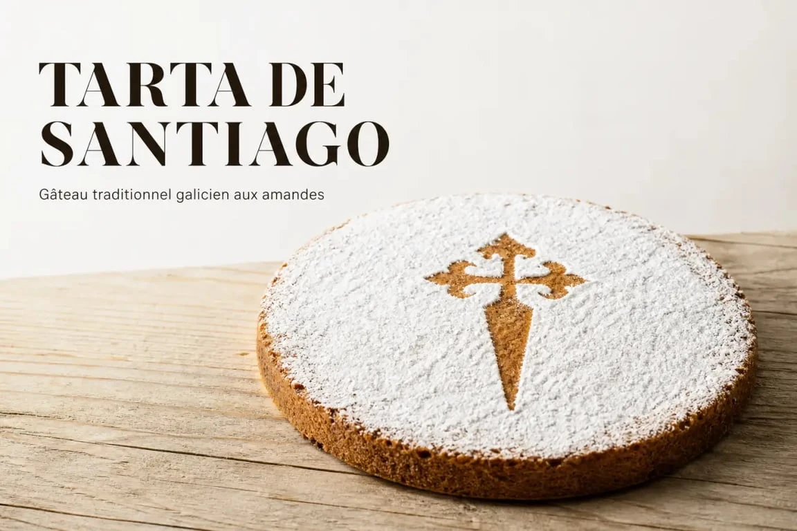 Tarta de Santiago traditionnelle, un des desserts espagnols les plus emblématiques