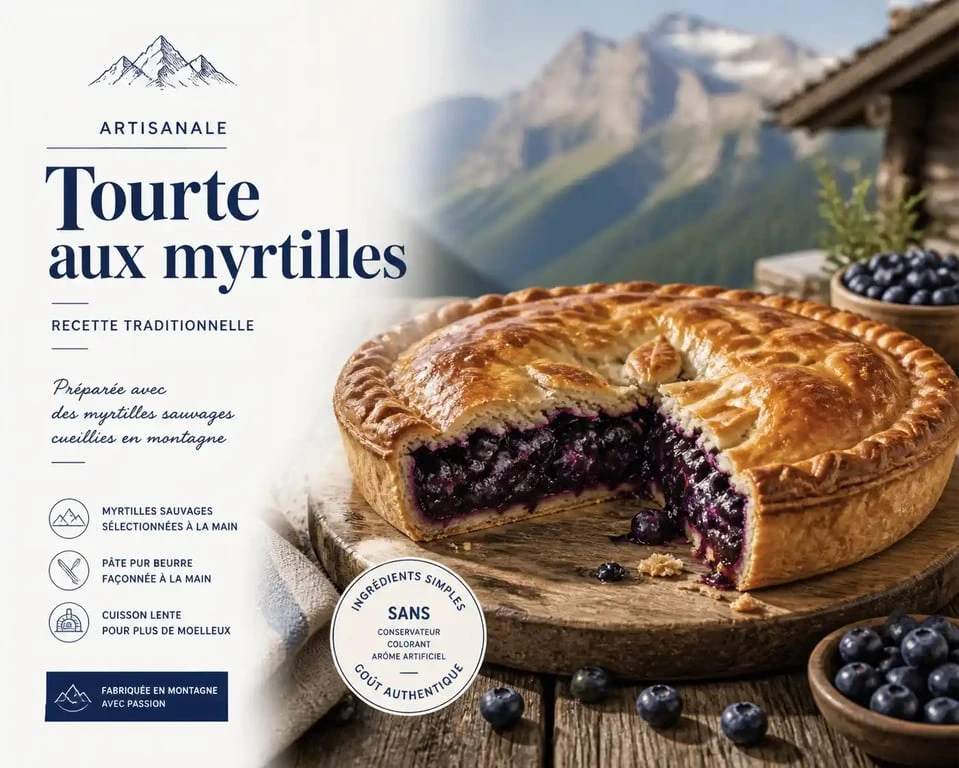 Tourte aux myrtilles maison façon Gillou, spécialité pâtissière de Cauterets
