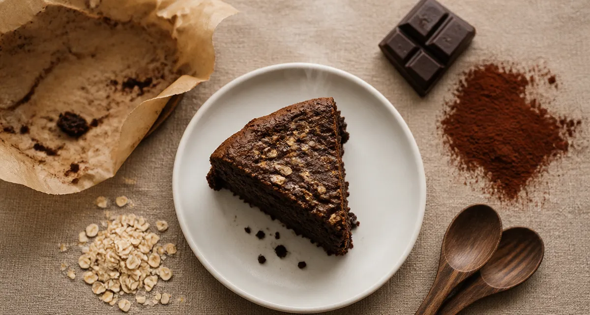Gateau chocolat flocon d'avoine healthy moelleux sans sucre raffiné