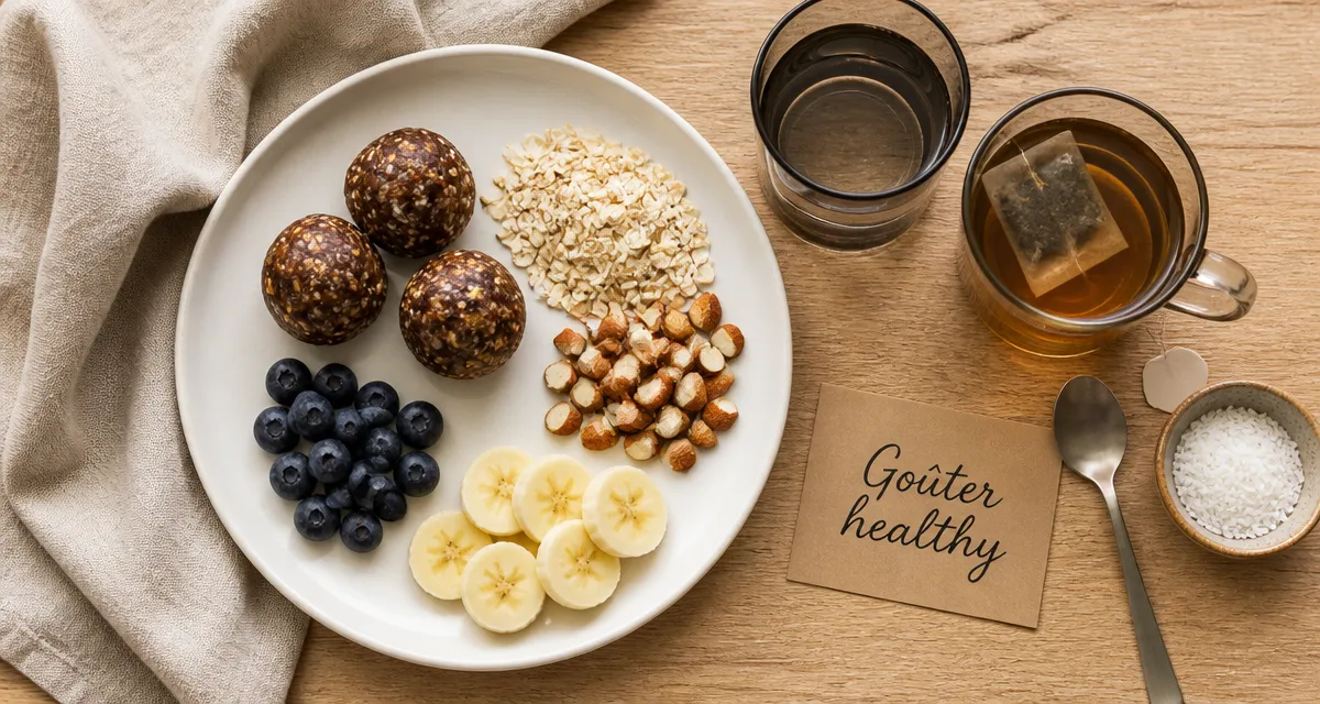 gouter healthy : collation rassasiante avec energy balls et fruits