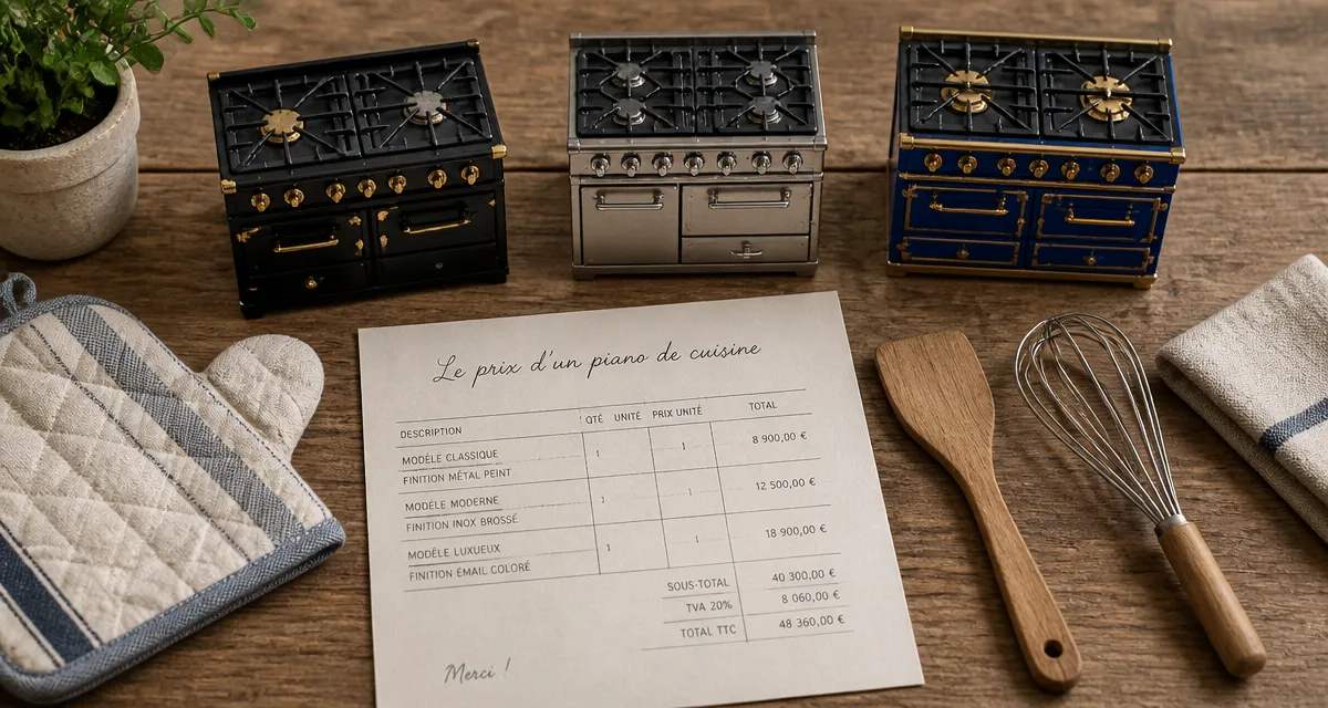 prix piano cuisine trois modèles sur plan de travail