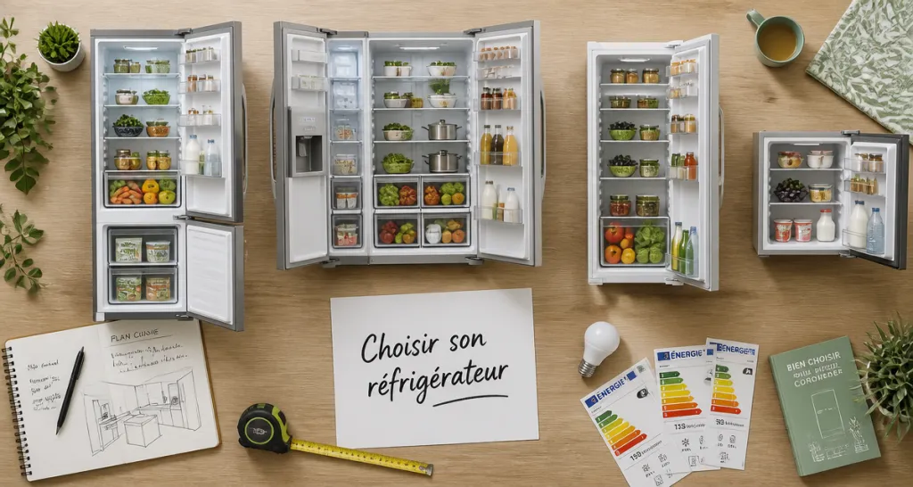 Quel frigo choisir miniatures ouverts sur plan de travail