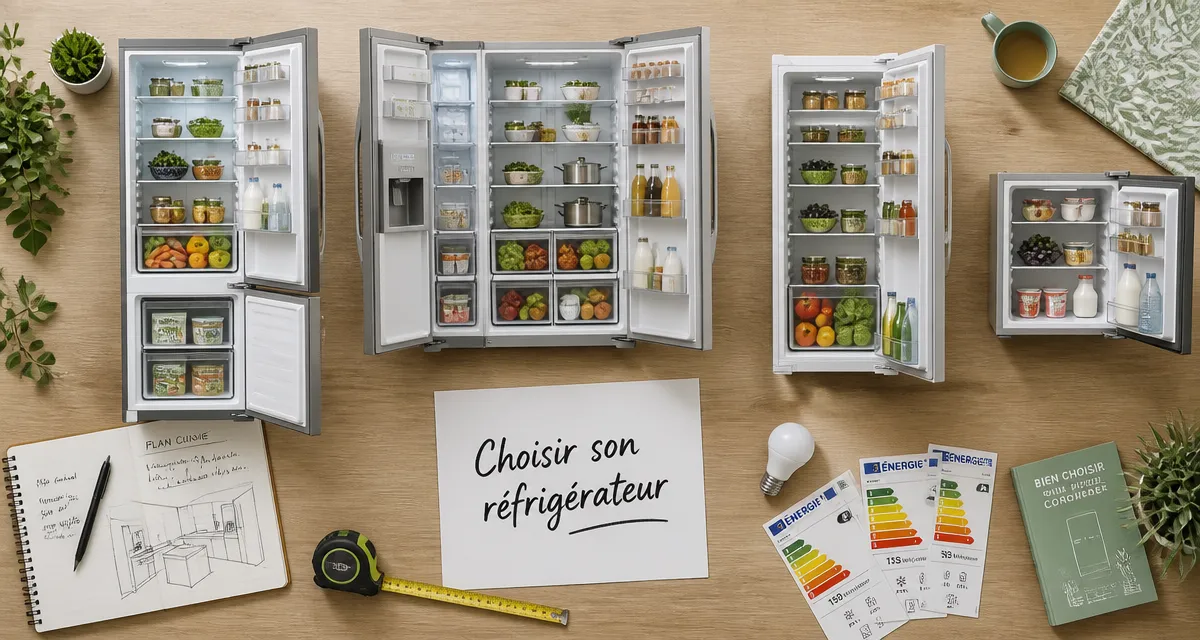 Quel frigo choisir miniatures ouverts sur plan de travail
