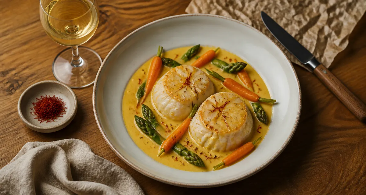 Recette de lotte raffinée au safran, chair nacrée fondante
