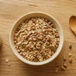 Recette muesli maison healthy croustillant, bol de muesli et graines