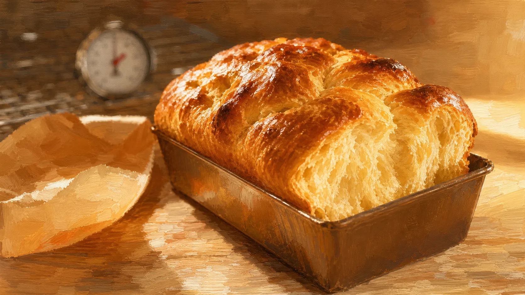 Brioche cuisson 180°C : 25 minutes, brioche dorée
