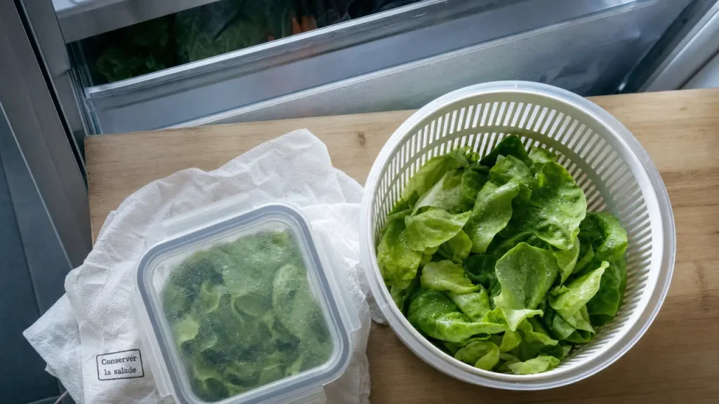 Conserver salade au frigo 5 à 7 jours