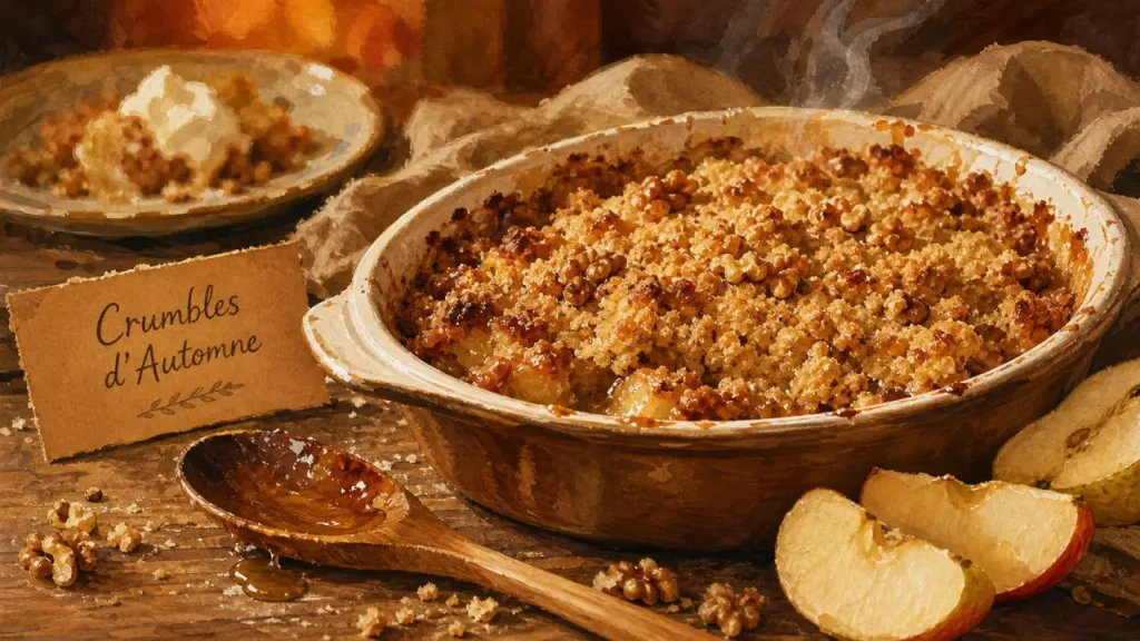 Dessert d automne crumble pomme noix cannelle