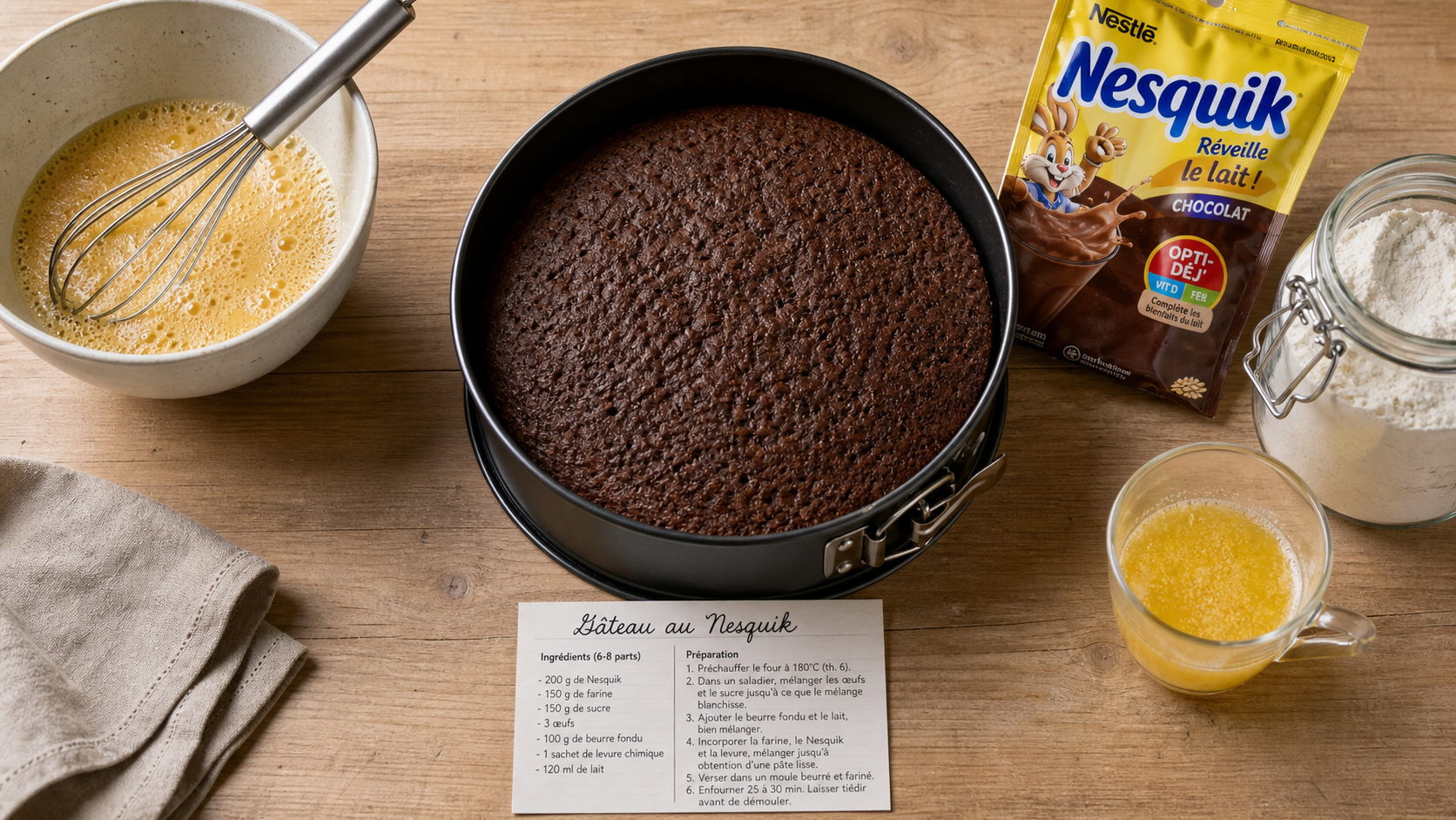 Gateau au nesquik moelleux, recette inratable, goûter express