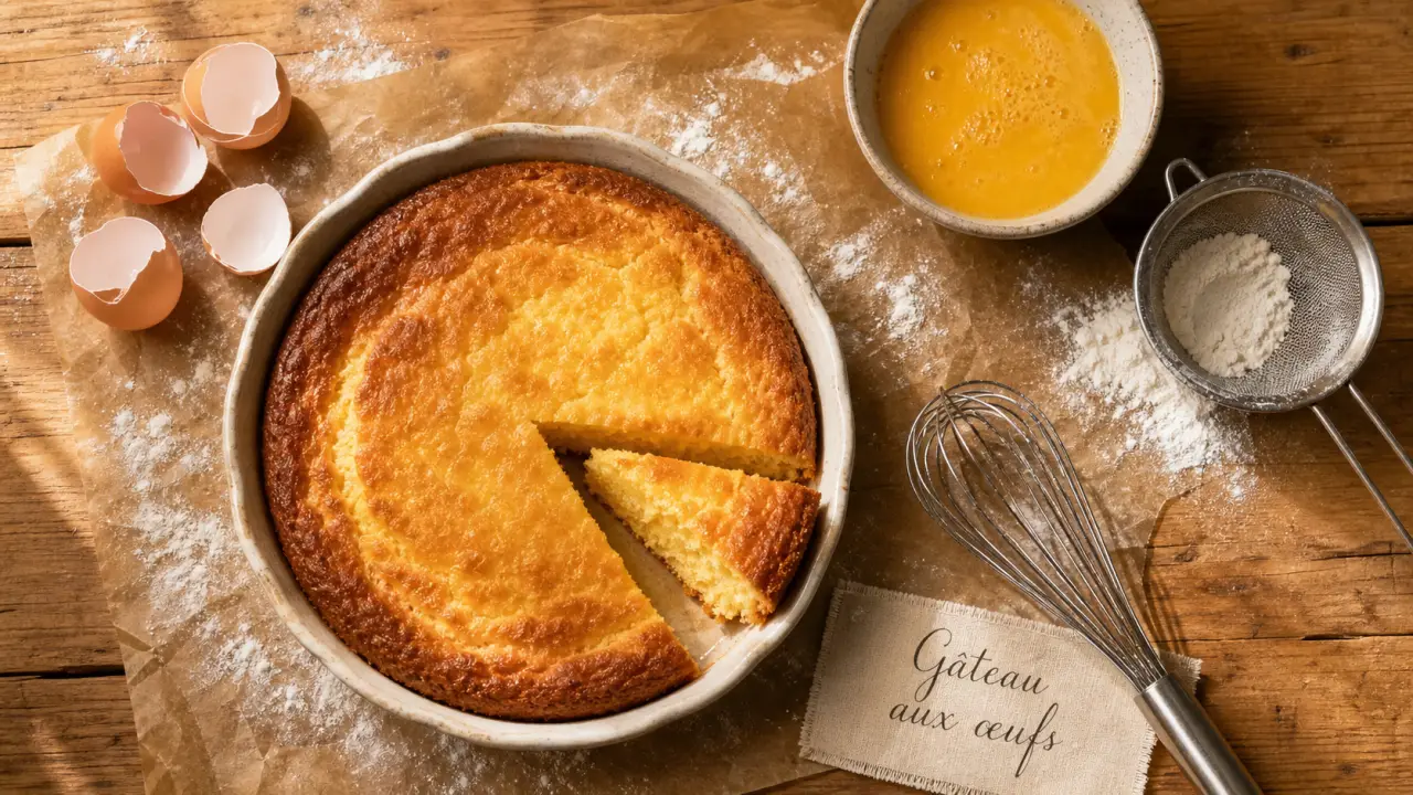 Gateau oeuf moelleux au chocolat, cake aux œufs et œufs battus
