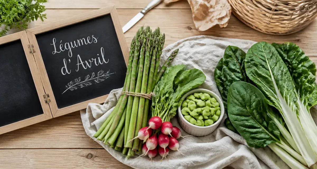 Legume avril : légumes d’avril frais (asperges, radis, fèves)