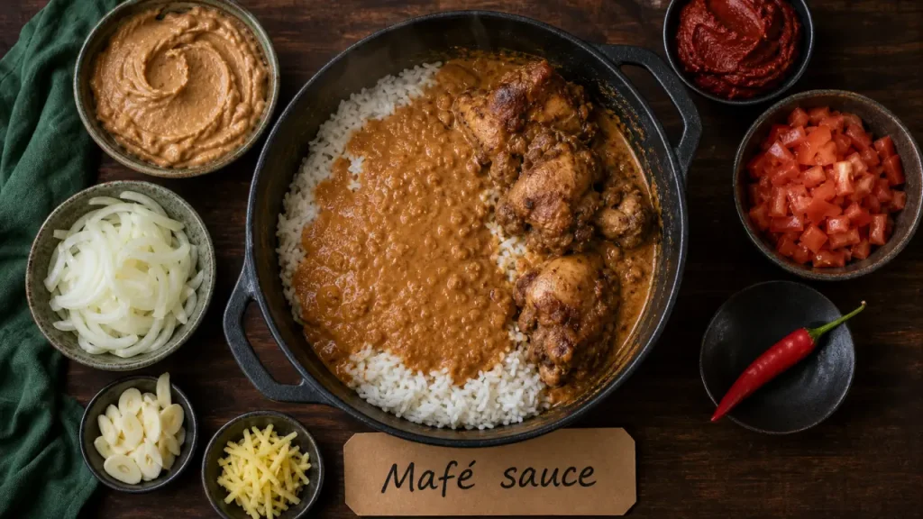 Mafé met africain : sauce arachide et riz