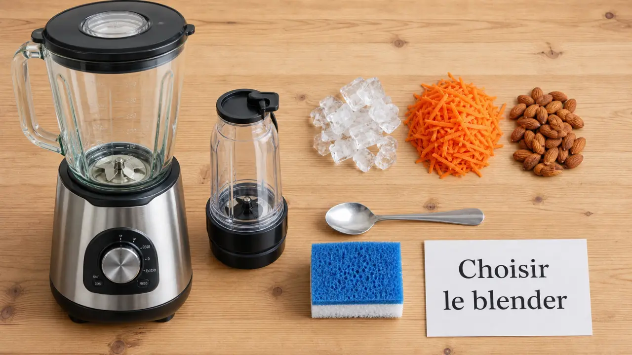 Meilleur blender, bol et ingrédients