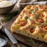 Recette focaccia cyril lignac : focaccia moelleuse alvéolée, alvéoles et huile d’olive