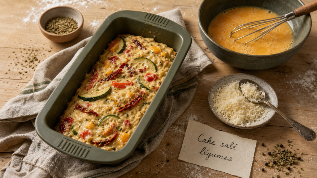 Recette salé cake aux légumes