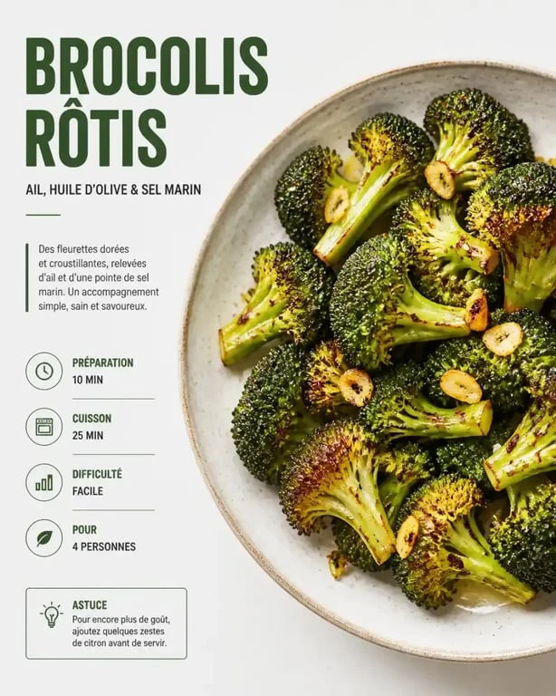 Recette de brocoli rôti au four en accompagnement