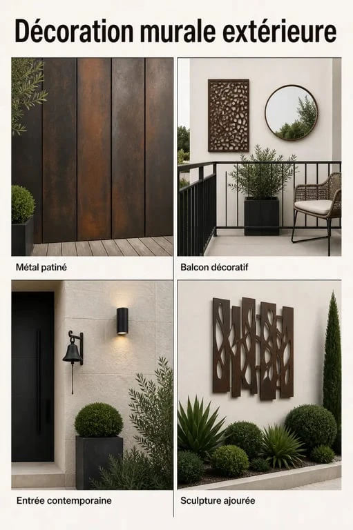 Inspiration déco pour décoration murale extérieur sur terrasse, balcon, entrée et jardin
