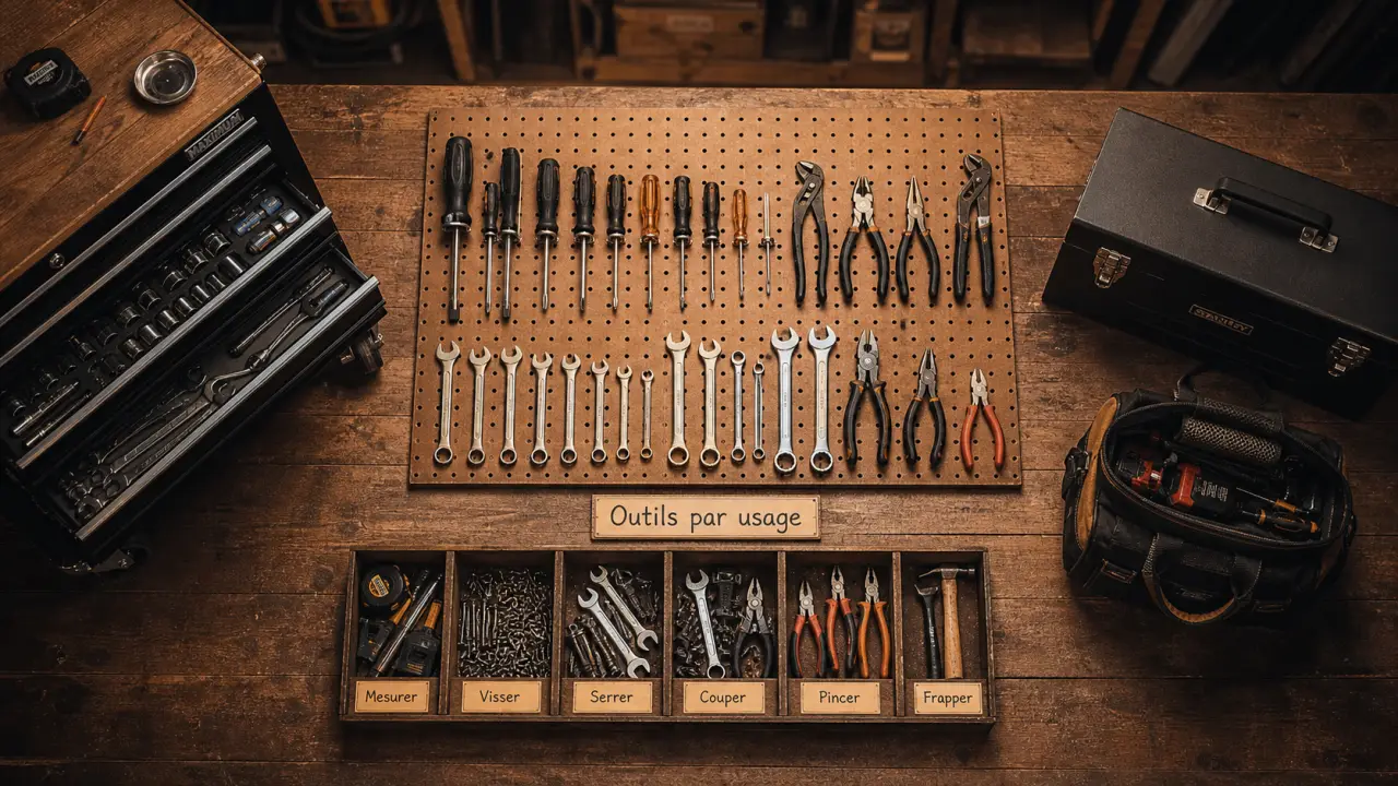 Rangement outil : servante, armoire et panneau mural pour outils en atelier