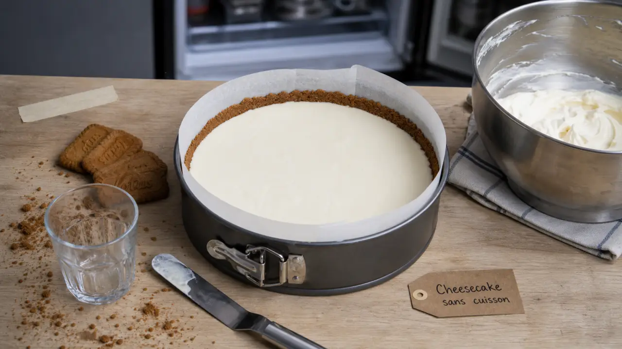 Recette cheesecake sans cuisson : base biscuitée nette et crème