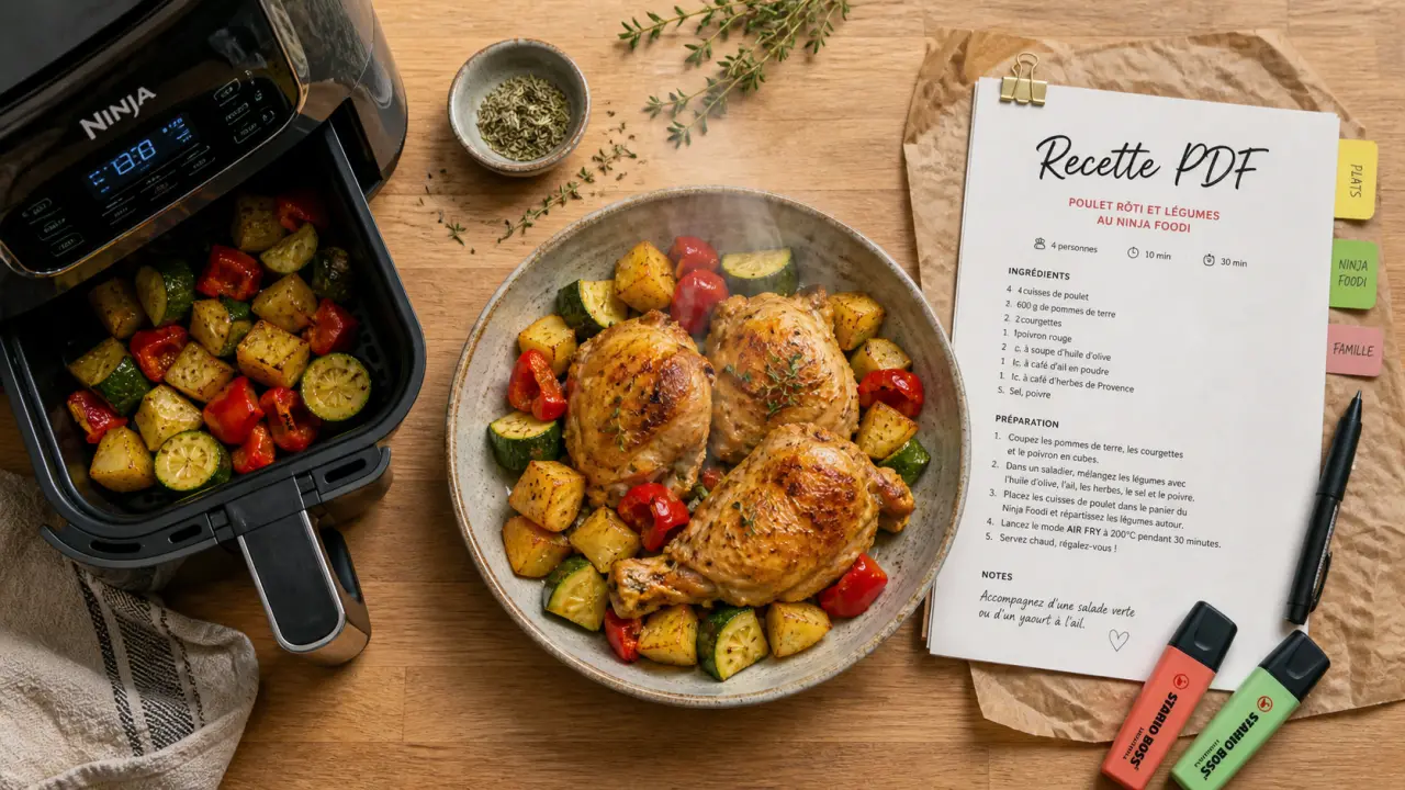 Recette ninja foodi français pdf gratuit : plat au poulet et légumes