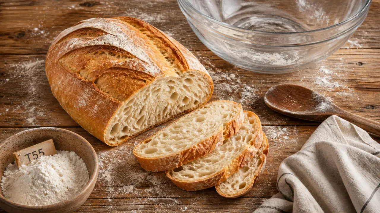 Recette pain maison facile : pain 500 g, 2 levées, mie alvéolée