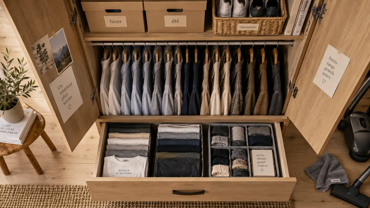 Comment ranger son armoire pour gagner de la place : 5 zones clés et tiroirs organisés