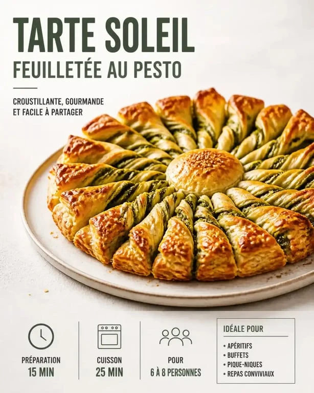 Tarte soleil feuilletée pour apéro dînatoire